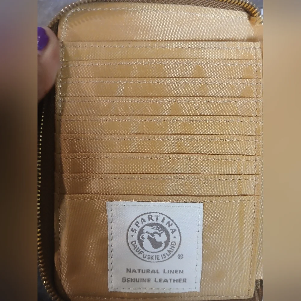 Spartina 449 Beige and Brown Patterned Women's Wristlet